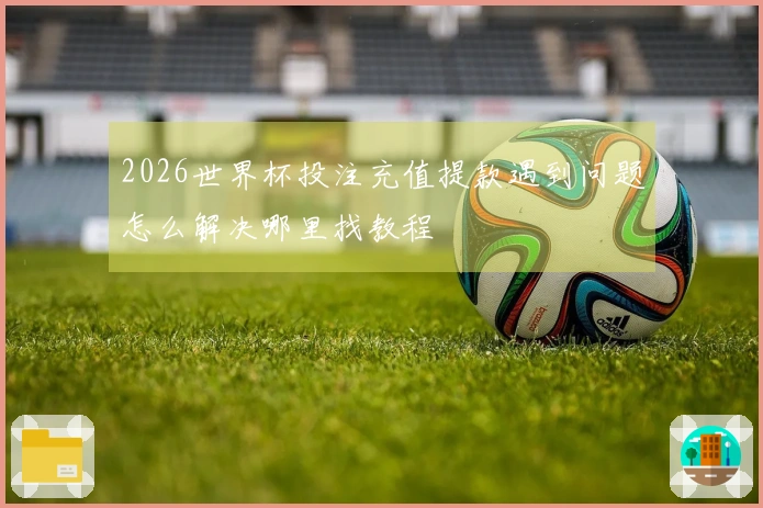 2026世界杯投注充值提款遇到问题怎么解决哪里找教程